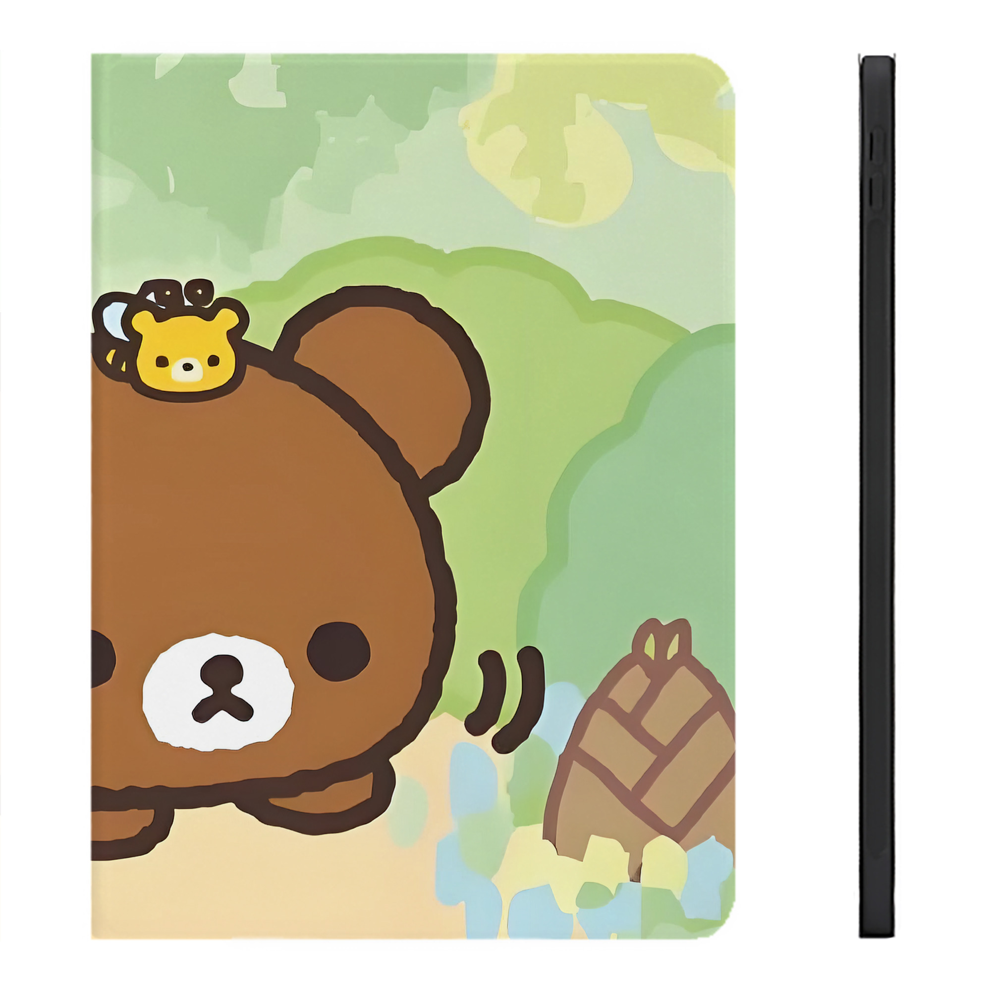 （画像用） リラックマ リラックマ キイロイトリ Rilakkuma Korilakkuma Kiiroitori IPadケース ペンホルダー付き ブックスタイルデザイン
